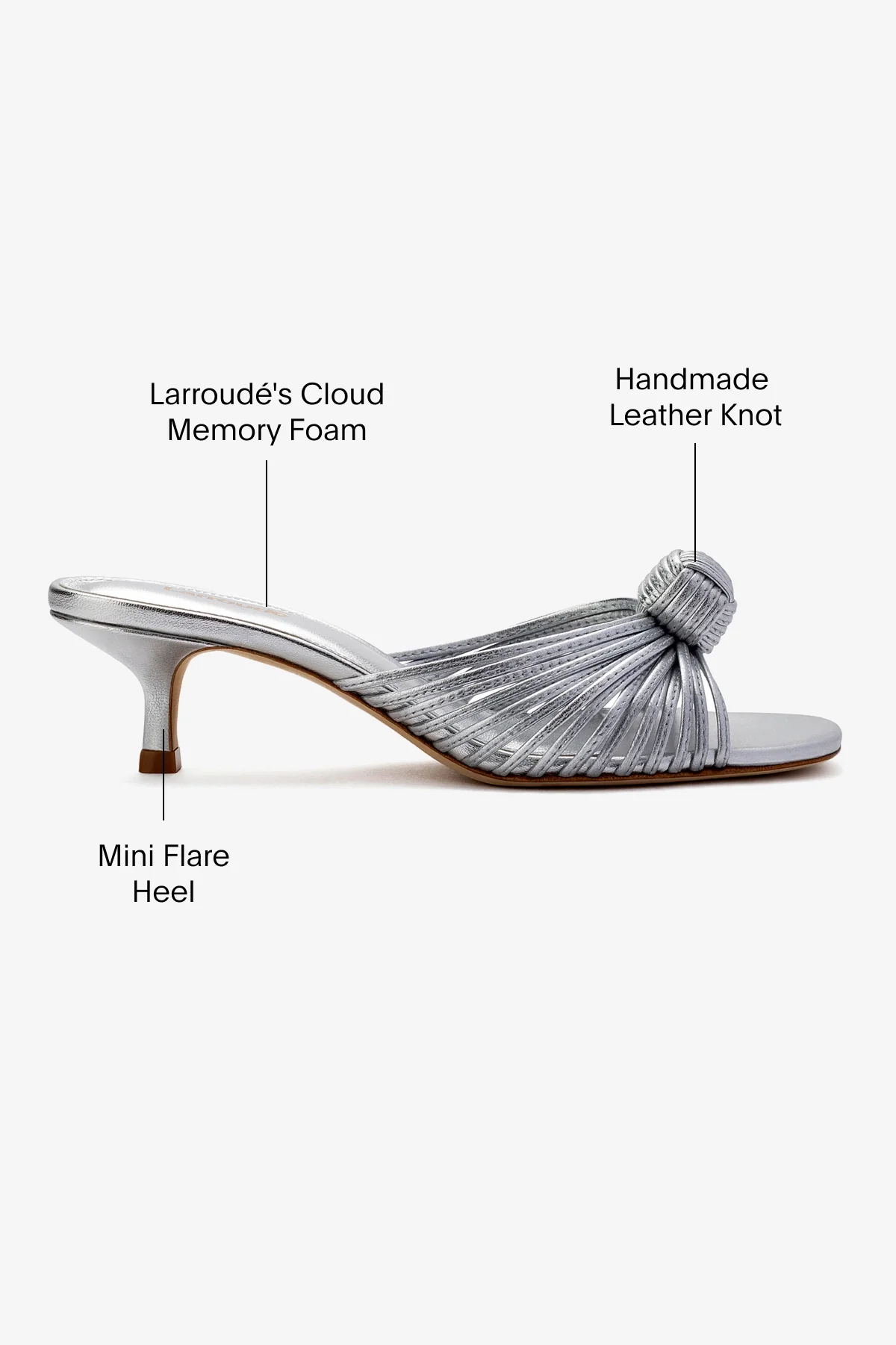 Valerie Mule In Silver Metallic Leather - Image 5