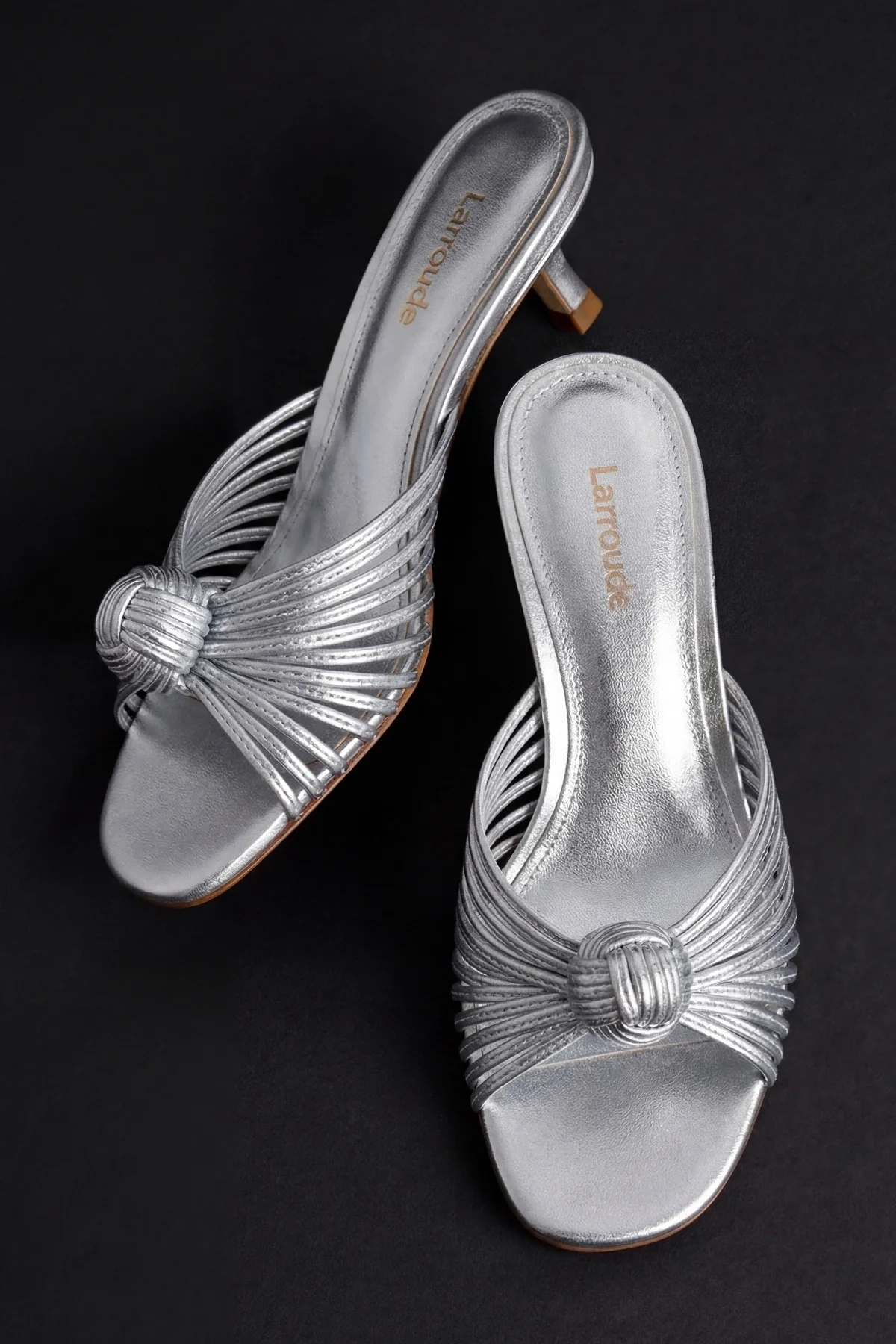 Valerie Mule In Silver Metallic Leather - Image 6
