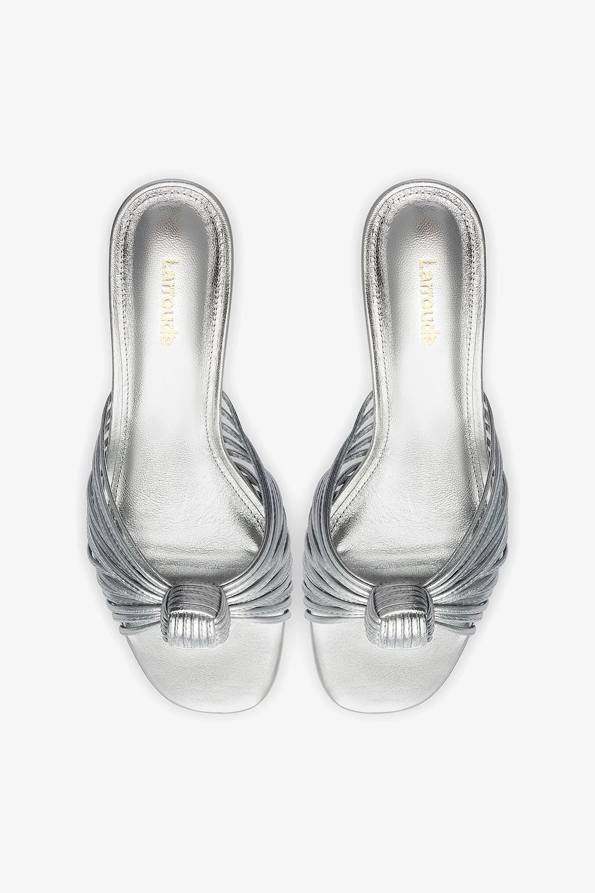 Valerie Mule In Silver Metallic Leather - Image 7