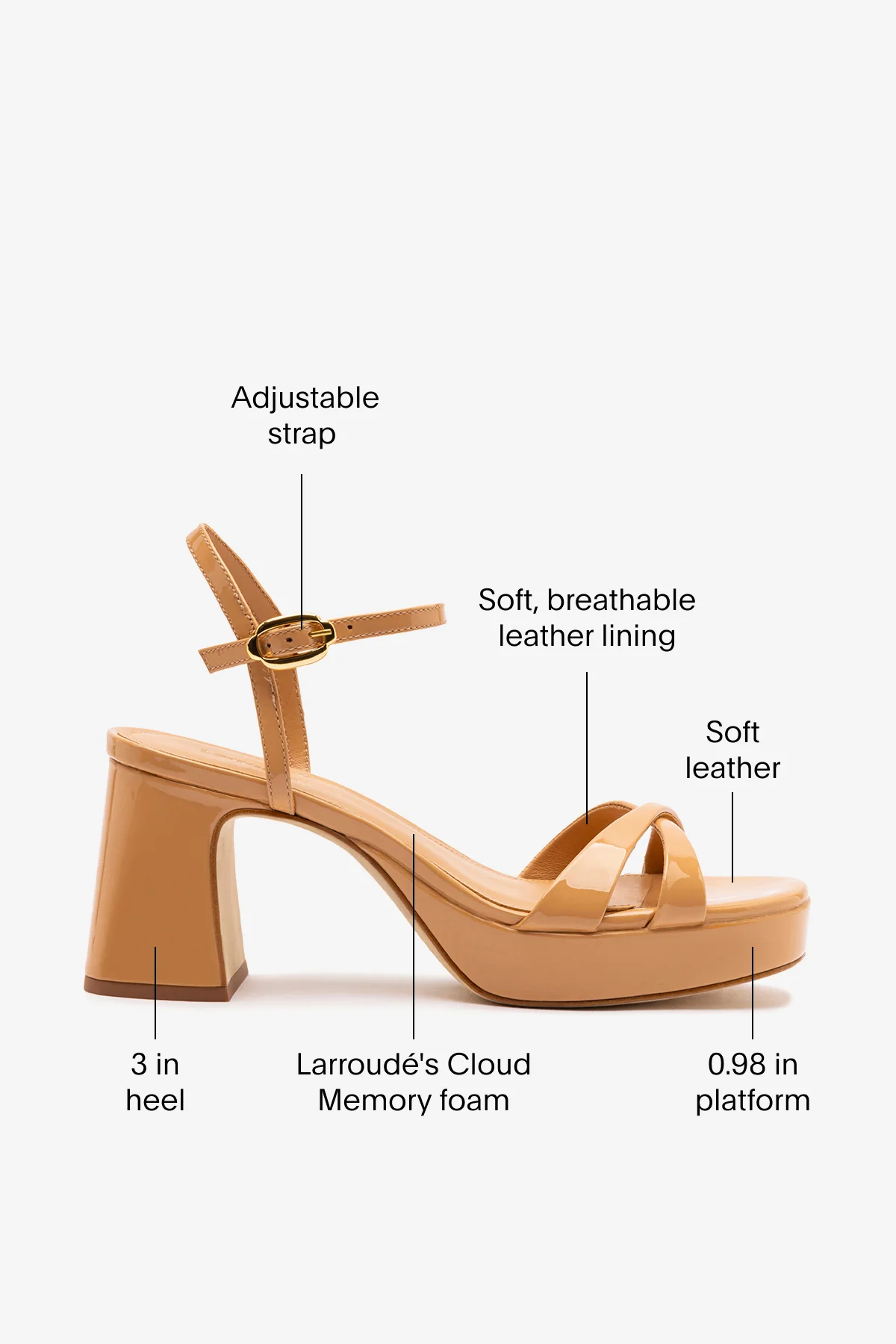Bianca Low Sandal In Tan Patent Leather - Image 4