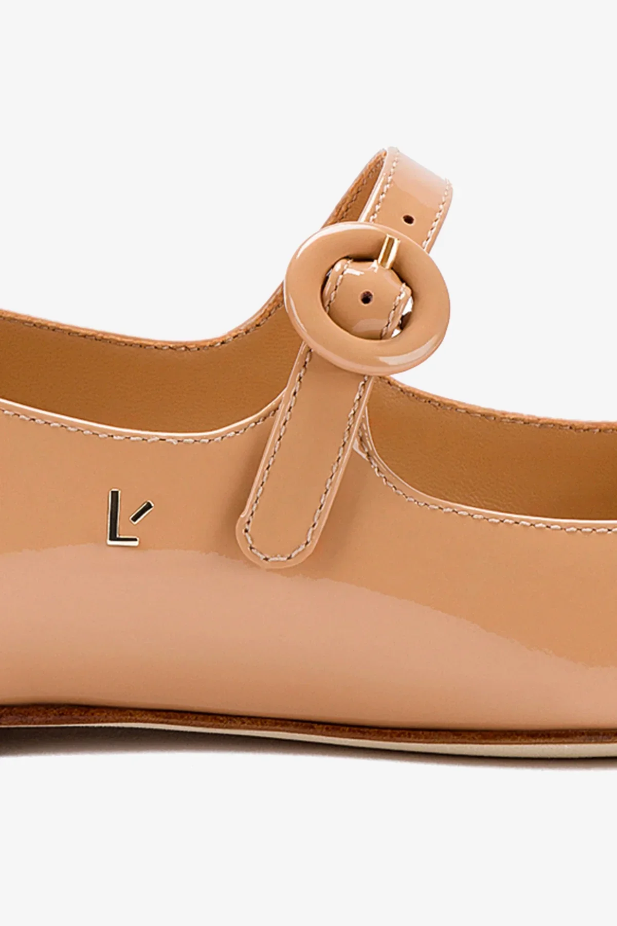 Blair Ballet Flat In Tan Patent Leather - Image 4