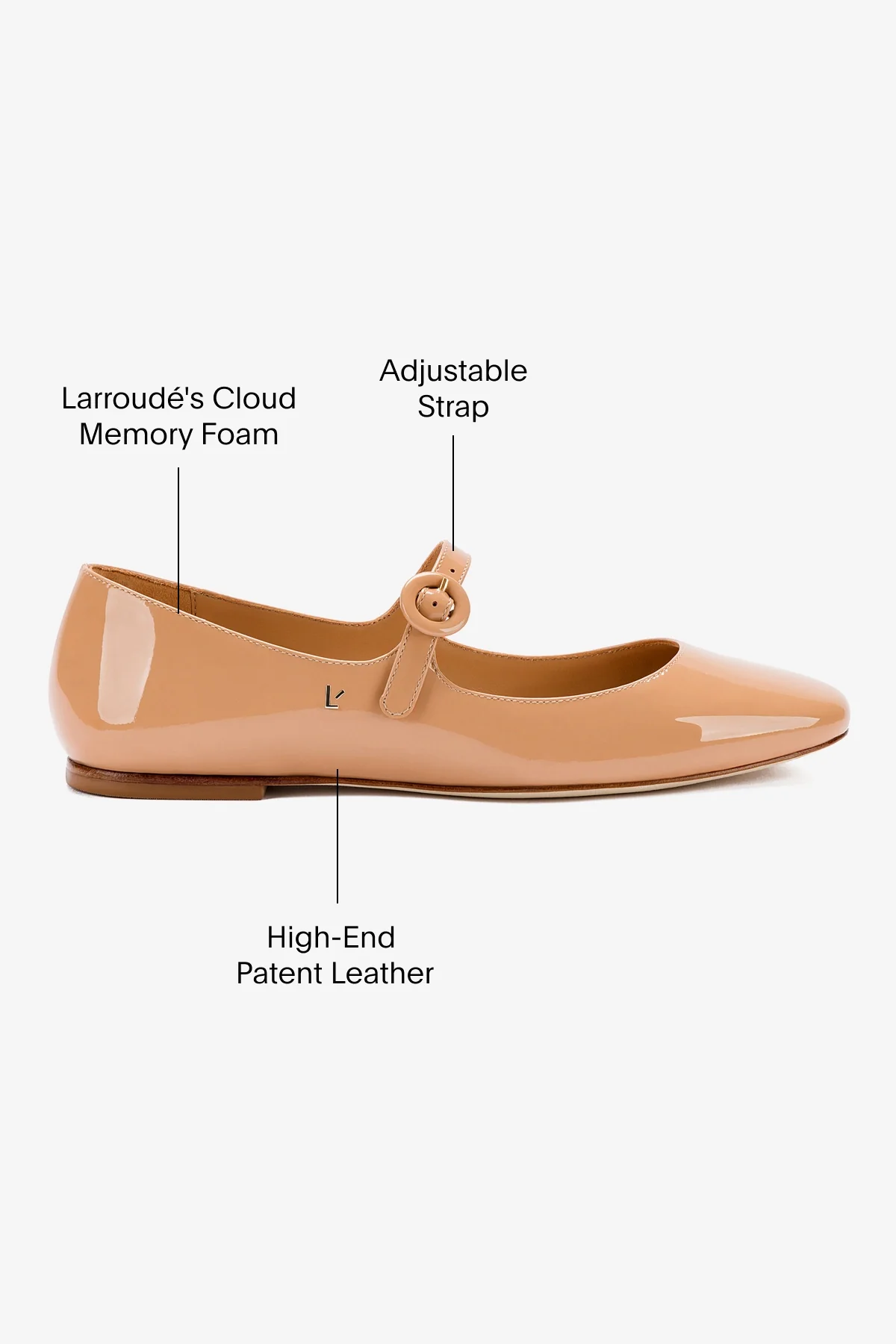 Blair Ballet Flat In Tan Patent Leather - Image 5