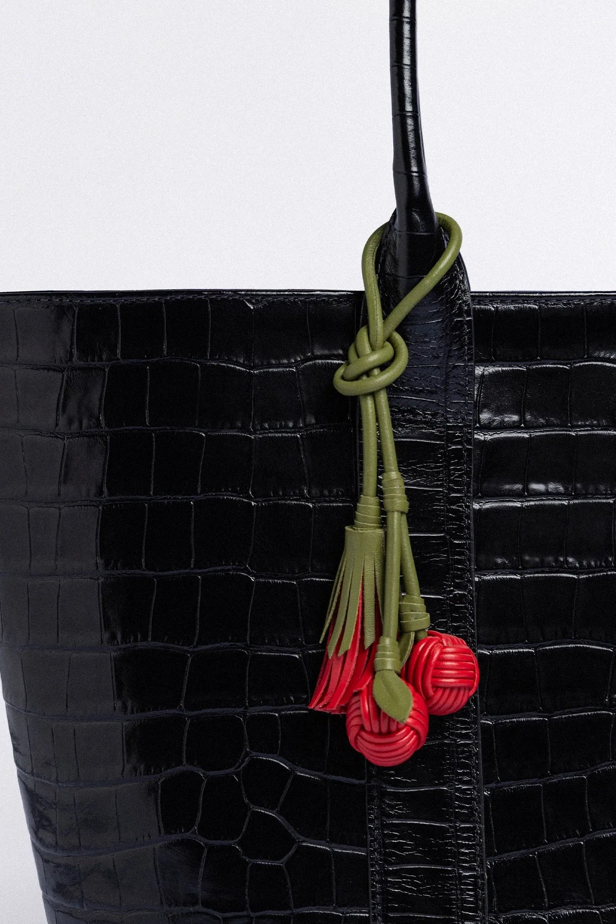 City Tote Bag Black Croco Leather - Image 4