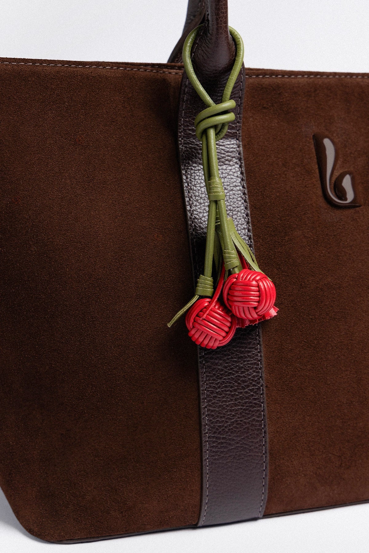 City Tote Bag Brown Suede - Image 3