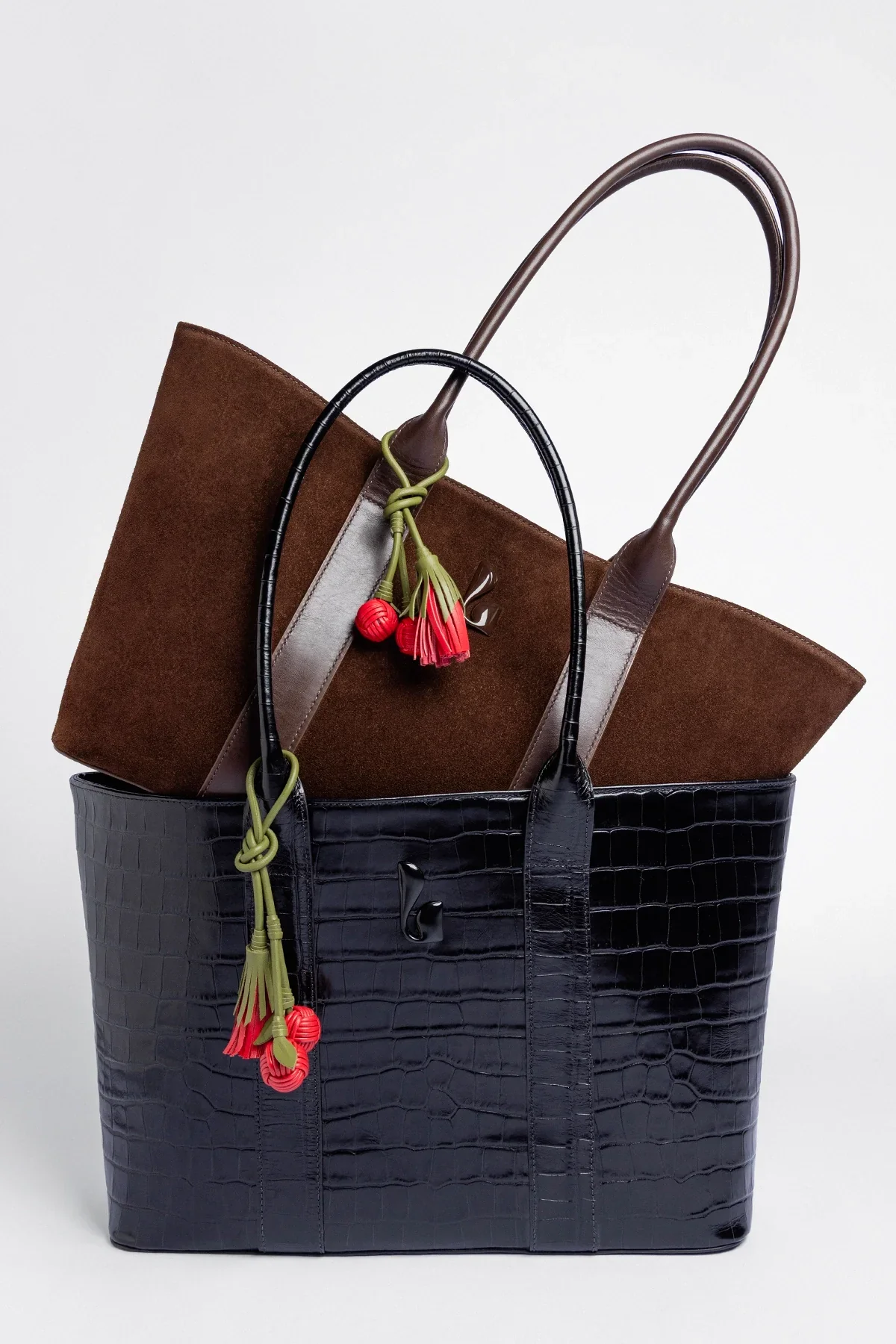 City Tote Bag Brown Suede - Image 4