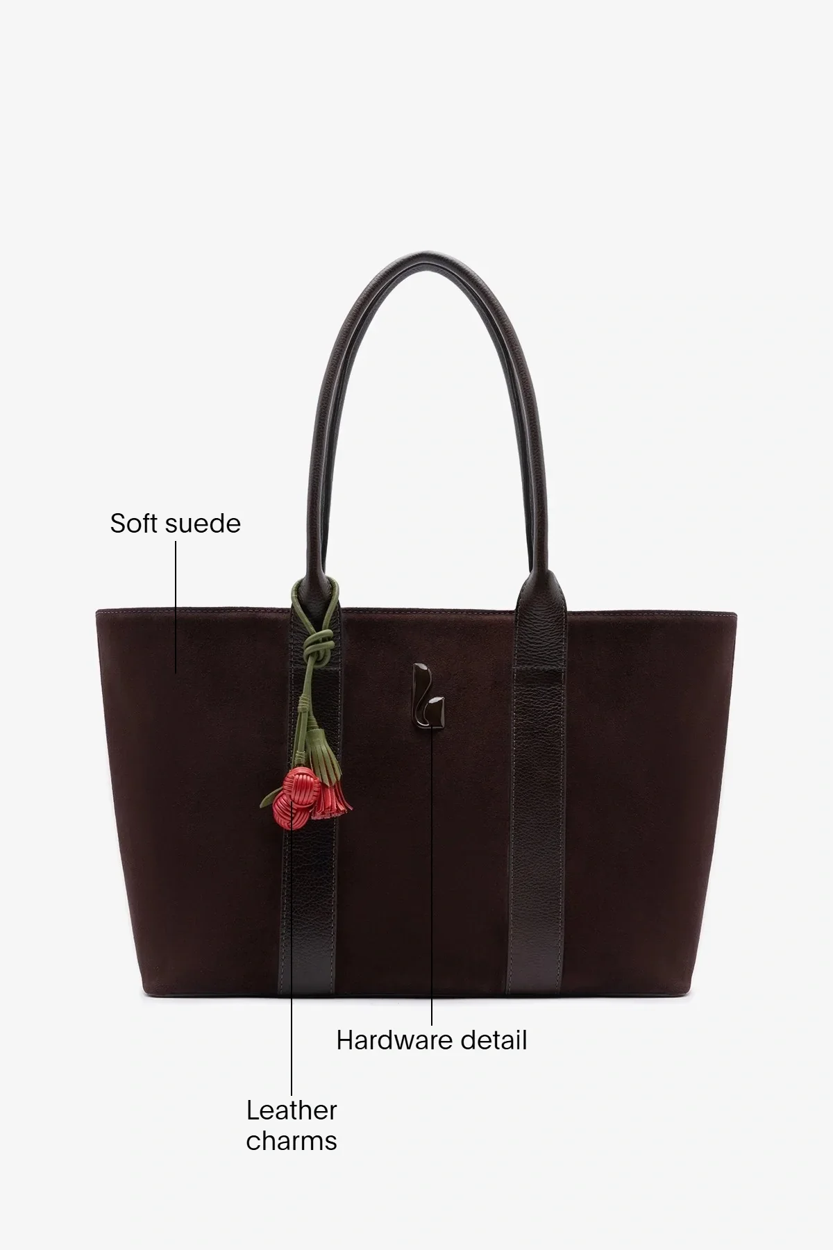 City Tote Bag Brown Suede - Image 6