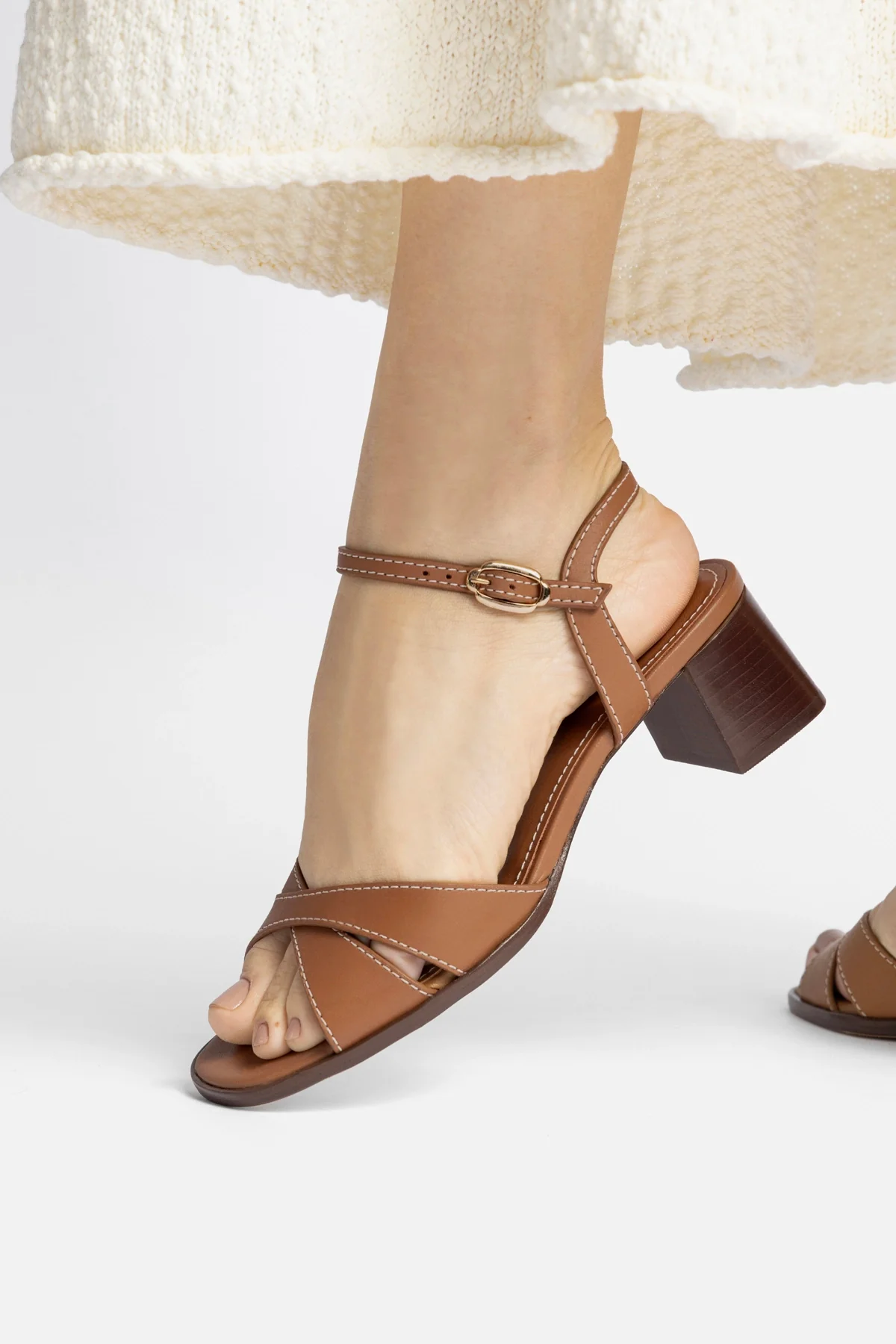 Roma Sandal In Vegetale Caramel Leather - Image 6