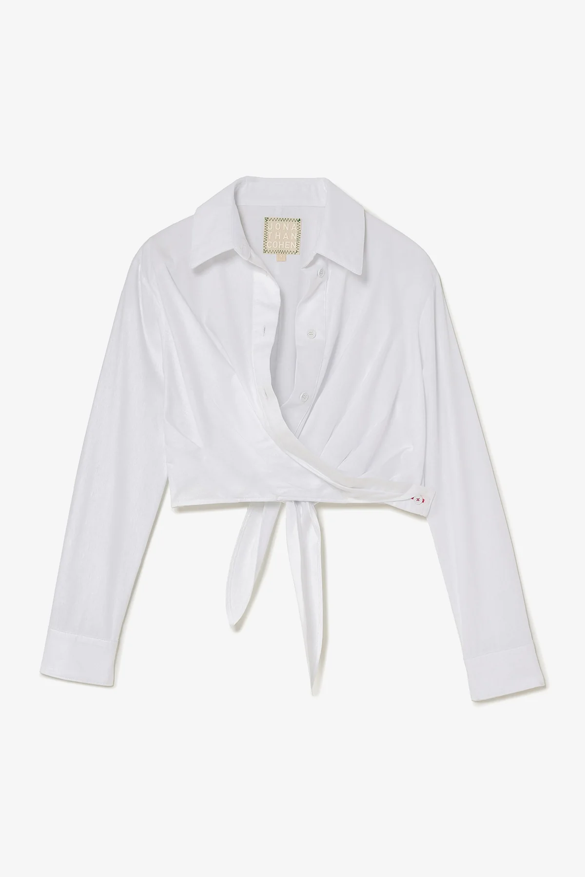 Rose Wrap Top In White Cotton