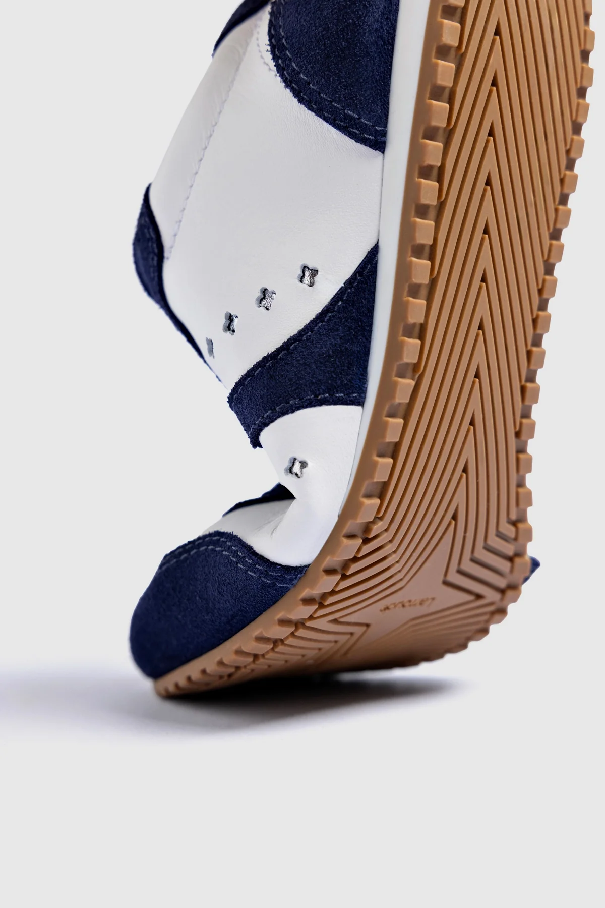 Stella Sneaker In White Leather and Indigo Suede - Image 7