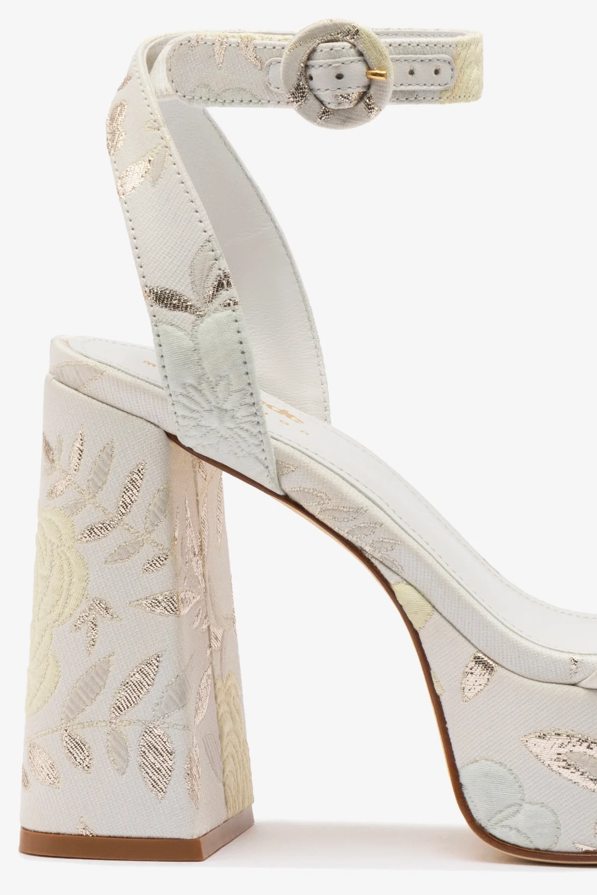 Larroudé x Markarian Dolly Sandal In Yvette Ivory Brocade - Image 4