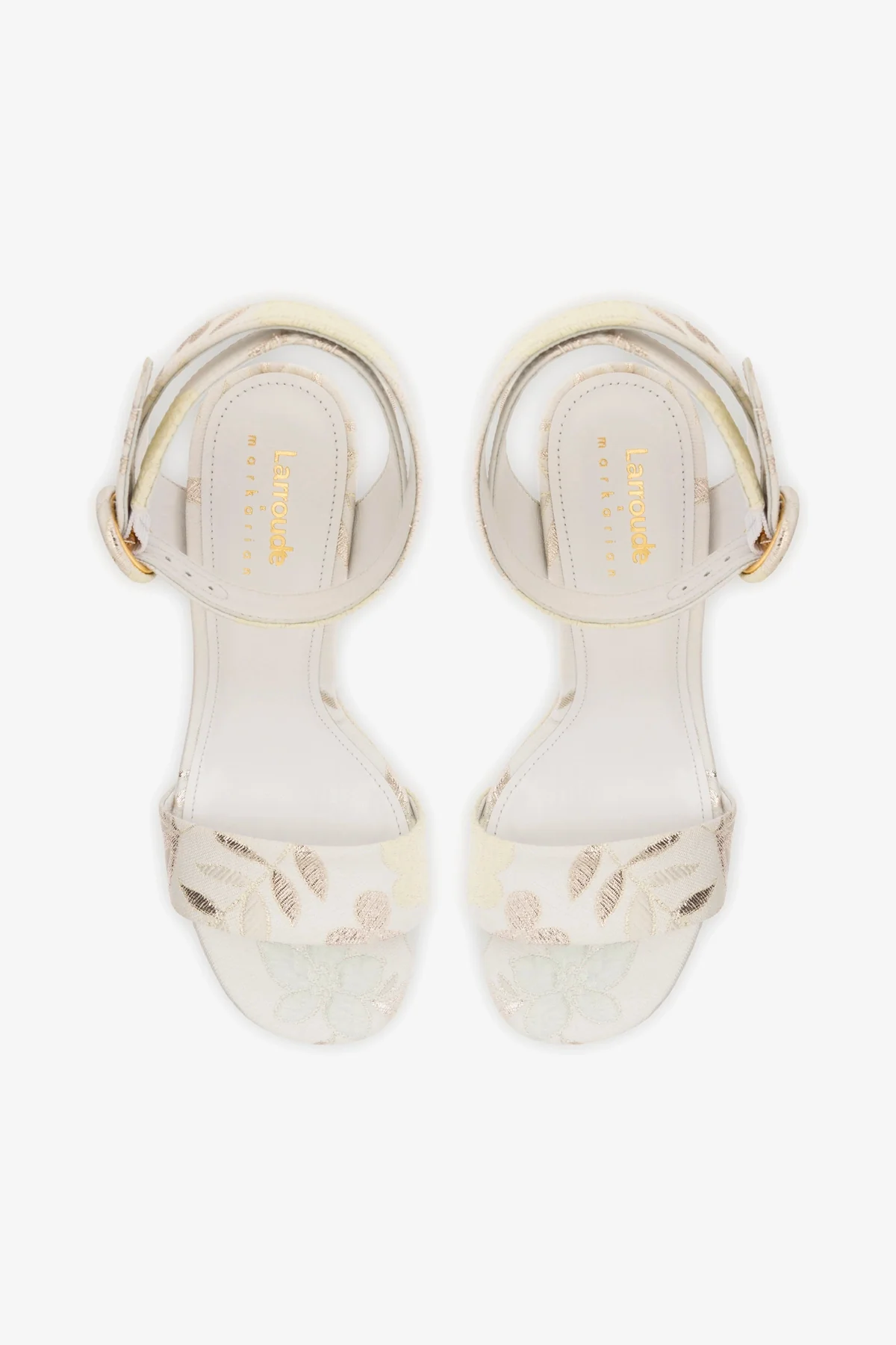 Larroudé x Markarian Dolly Sandal In Yvette Ivory Brocade - Image 7